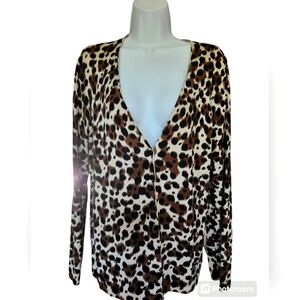 Ann Taylor XL Leopard Print Cardigan